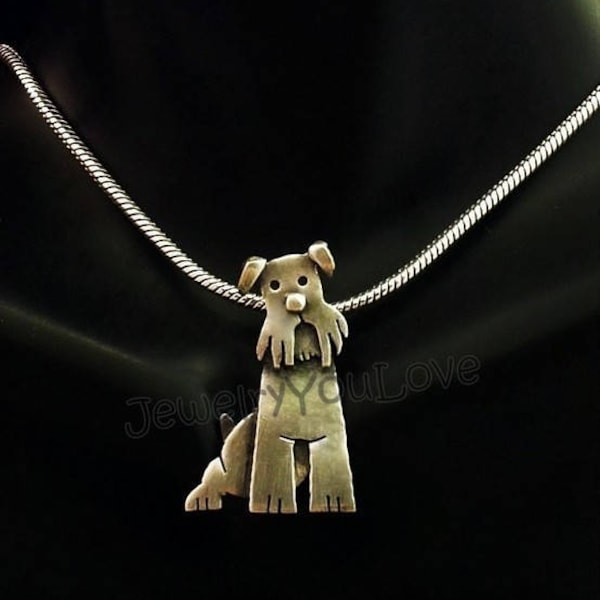 Schnauzer Necklace / Sterling Silver Dog/pet Miniature Schnauzer Necklace - Murphy