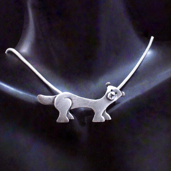 Sterling Silver Ferret Necklace - Winkie