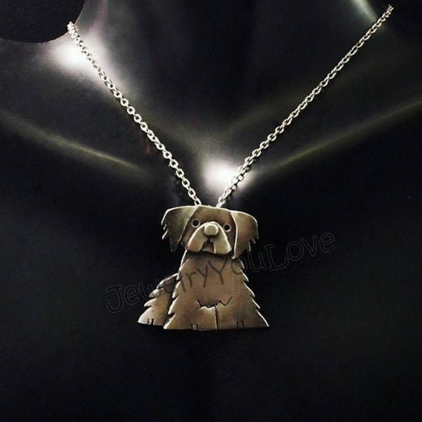 Pekingese Necklace / Sterling Silver Dog/Pet Pekingese Necklace - King Kong