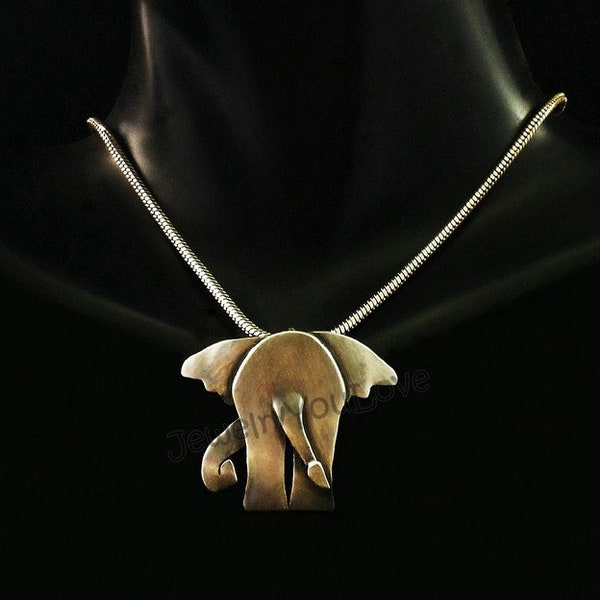 Elephant Necklace / Sterling Silver Wild /Zoo Animal Elephant Necklace - Fanny