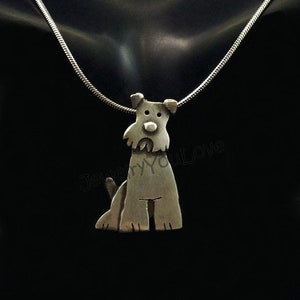Wire Fox Terrier Necklace / Sterling Silver Dog/pet Wire Fox Terrier / Lake Land /Airedale /Welsh Terrier Necklace - Alexa