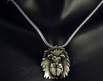 Hedgehop Necklace / Sterling Silver Wild /Zoo Animal /pet Hedgehop Necklace - Gizmo