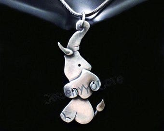 Sterling Silver Elephant Necklace - Elliet