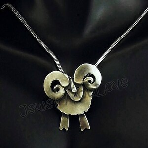 Ram Necklace / Sterling Silver Sheep ( Ram) Necklace  - Rocco