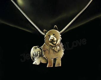 Akita Necklace / Sterling Silver Dog/pet Akita necklace - Roxy ( Long Haired or Short Haired)