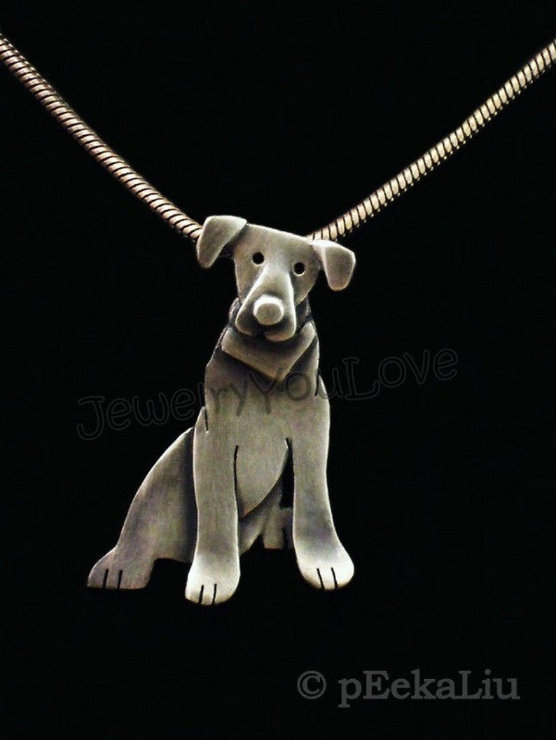 Sterling Silver Mix Breed Dog / Pet Necklace Gibson image 2