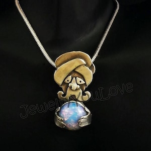 Fortune Teller Jewelry / Sterling Silver Fortune Teller Necklace  - Wiseone