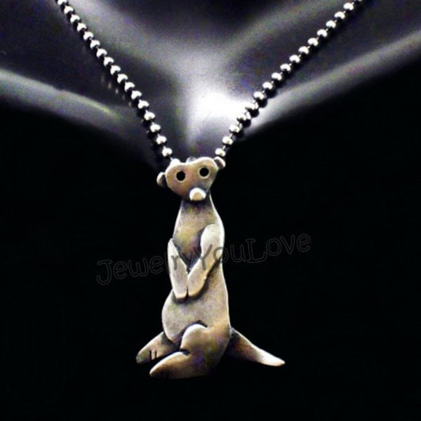 Sterling Silver Meerkat Cat / wild animal/zoo animal -  Kitkat