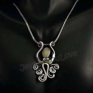 Octopus necklace / Sterling Silver Sea Octopus Necklace - Cleopatra