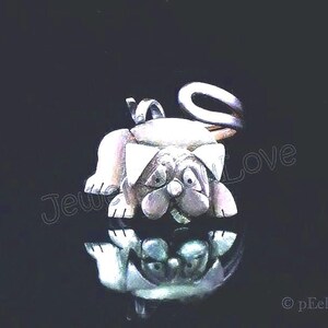 Adjustable Sterling Silver Pug Ring - JuJuBee