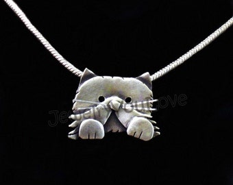 Sterling Silver Cat/Pet Persian Cat Necklace - Nana