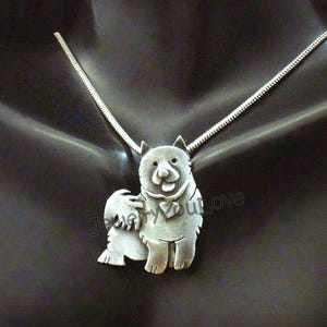 Sterling Silver Akita Necklace - Roxy ( long hair ore short hair)
