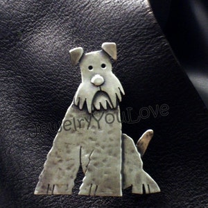 Sterling Silver Wire Fox Terrier / Welsh Terrier / Lakeland Terrier / Airedale Brooch Gizmo image 2