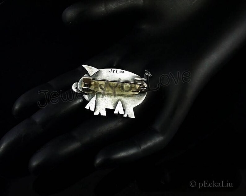 Pig Brooch Sterling Silver Farm Animal Pig Brooch LuLu