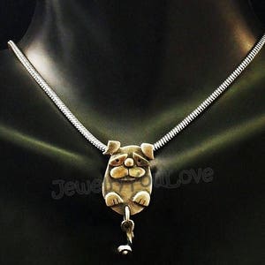Collier carlin/collier carlin pour chien/animal de compagnie en argent sterling - avec queue mobile
