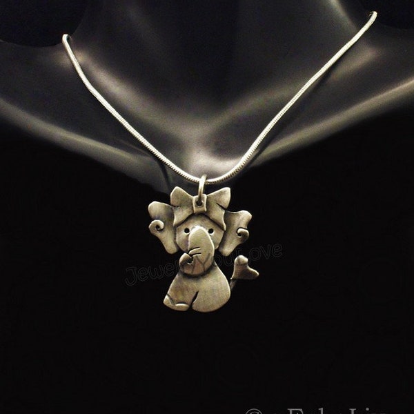 Sterling Silver Elephant Necklace - Baby
