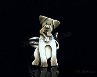 Boxer Ring /Sterling Silver Dog/pet Boxer Ring - Ruby/ Jewelry