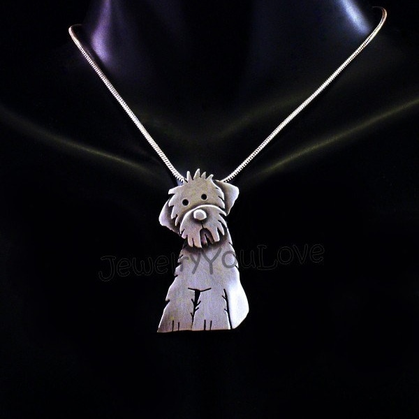 Golden Doodle Necklace / Sterling Silver Dog /pet Golden Doodle Necklace - Alfie