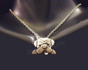 Sterling Silver Pug Necklace - Mochi