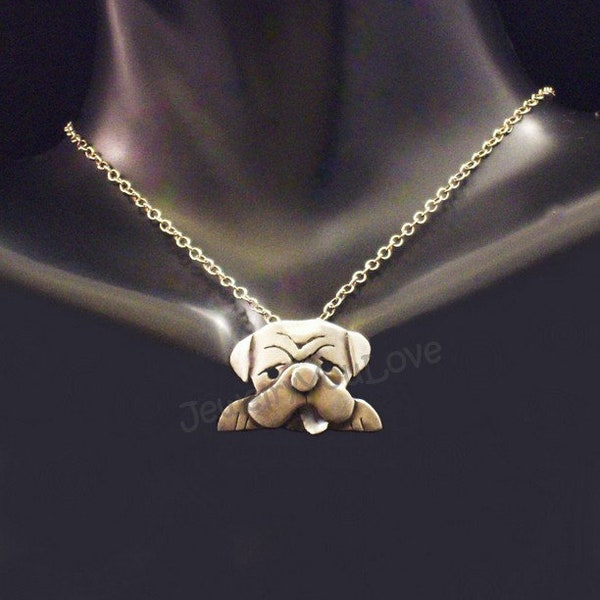 Sterling Silver Pug Necklace - Mochi