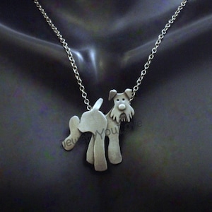 Sterling Silver Wire Fox Terrier/ Welsh Terrier / Lakeland Terrier / Airedale/  Necklace - Peppy