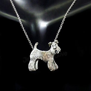 Sterling Silver Dog/Pet Wire Fox Terrier, Welsh Terrier, Lakeland Terrier, Airedale Terrier Necklace - Darla