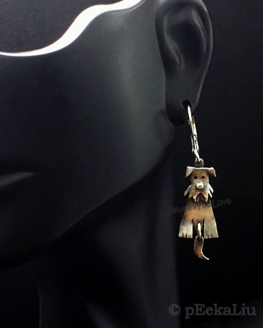 Orecchini Schnauzer personalizzati: gioielli in argento sterling con razza canina - Italia
