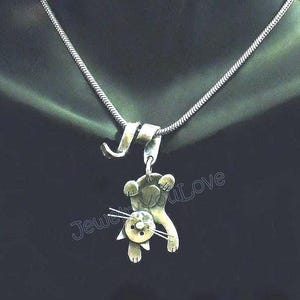Sterling Silver Upside Down Pet Cat - Kiwi
