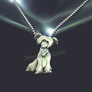 Collier chinois à crête en argent sterling / race miniature - Tina