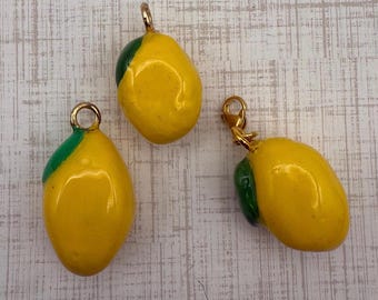 Lemon Charm | Italian Summer Bag Charm | Citrus Keychain Charm | Collectible Gift