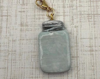 Clay Mason Jar Charm | Handmade Food Charm | Keychain Add-On