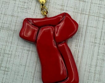Red Scarf Charm *Large Size* | Red Era Inspired Bag Charm | Eras Music Keychain Charm | Swiftie Gift