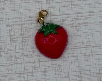Clay Strawberry Slice Charm | Handmade Food Charm | Keychain Add-On