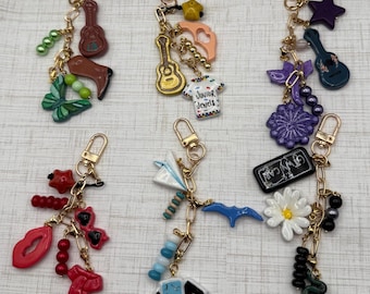 Taylor Inspired Eras Keychain | Eras 1 - 6 | Choose Your Era | Premade Beaded Charm Keychain