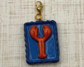 Handmade Lobster Charm | Coastal Summer Bag Accessory, Seafood Keychain Clasp