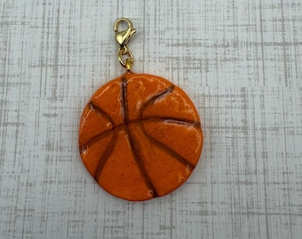 Clay Basketball Charm | Handmade Sports Charm | Keychain Add-On