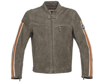 Mens BMW Sachwabing Genuine Cowhide Leather Motorcycle Jacket, Cafe Racer, Urban Vintage Style