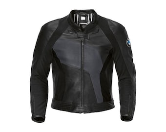 Men's BMW Hotlap Motorcycle Cowhide Leather Jacket: Vintage Cafe Racer Biker Jacket All Sizes