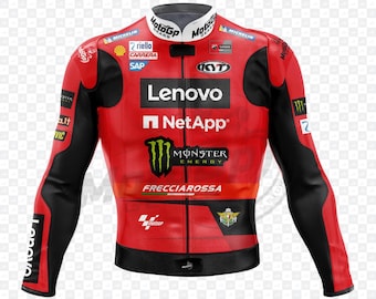 Enea Bastianini Ducati MotoGP Leather Racing Jacket, CE Level 2 Protection