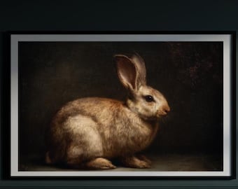 Vintage Rabbit Digital Print | Neutral Wall Art | Farmhouse Upscale Decor | Instant Download Printable Art