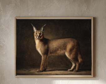 Caracal Print: Original Wildlife Art, Big Cat Decor (8x10 Inches