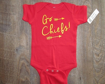 Super cute! Chiefs Infant Bodysuit | KC Football Jersey Baby Onepiece | Kansas City Chiefs Baby | Love Kansas City Baby Gifts | Chiefs Baby