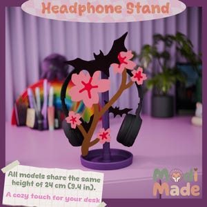 3D Printed Halloween Headphone Stand: Customizable Kawaii Desk Decor