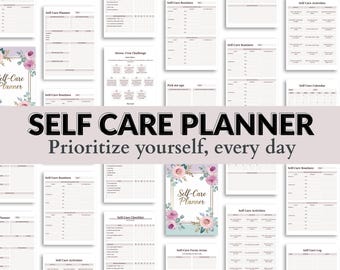 Floral Self Care Planner | Wellness Journal, Daily Routine Tracker (PDF)