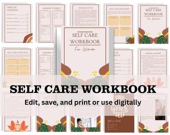 Self Care Workbook for Women | Mental Health Journal (Printable PDF)
