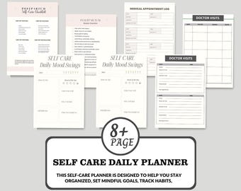 Editable Self Care Planner | Weekly Routine Canva Template (Digital Download)