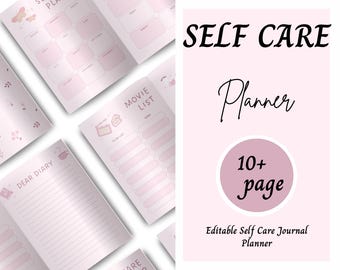 Self-Care Planner | 10+ Page Wellness Journal (Digital PDF)