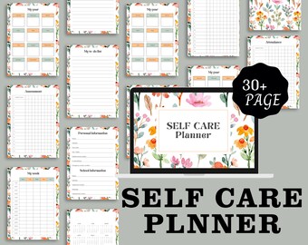 Floral Self Care Digital Planner | Wellness & Productivity PDF (30+ Page)