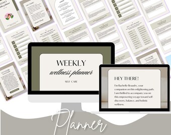 Weekly Wellness Planner | Self-Care, Goal Setting (Digital PDF Download)