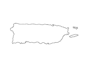 Pacote de SVGs com o contorno da ilha de Porto Rico: 5 níveis de detalhe da linha costeira